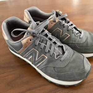 New Balance Sneakers Womens 8 B 574 WL574PBG Gray Athletic Casual Gym Shoe